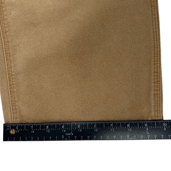 Carhartt B11 Dungaree Fit Work Pants Men 42x30 Brown Duck Canvas Workwear - Picture 9 of 10